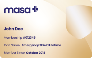 Emergency Shield Lifetime membership card example