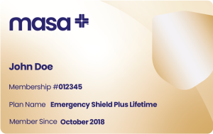 Emergency Shield Plus Lifetime membership card example