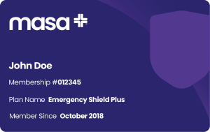 MASA Emergency Shield Plus member card example